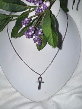 Vintage Egyptian Ankh Sterling Silver Pendant w/ Free 20" Chain- UNISEX